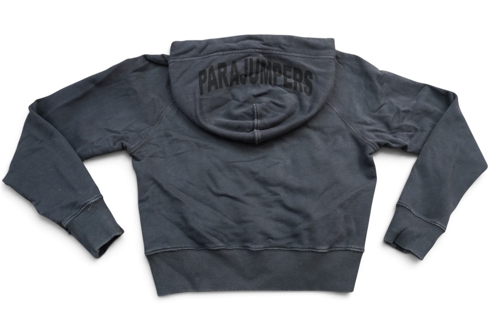 Parajumpers Hoodie Womens Small Gray Pullover Cropped Back Logo Hood Made Italy